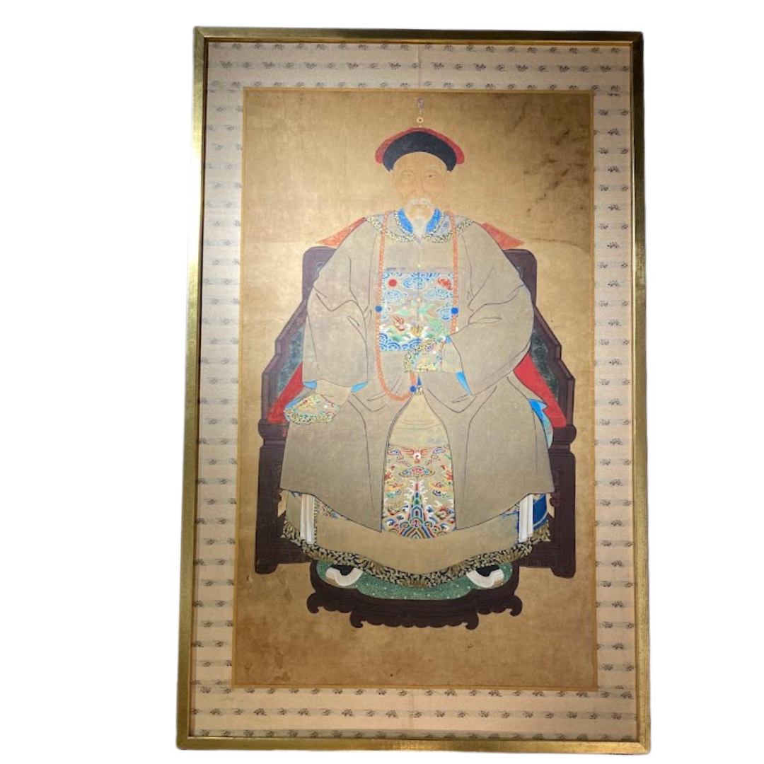 19th Century Ming Dynasty Chinese Emperor Ancestral Painting