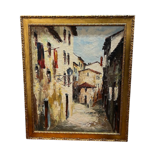 Mid Century Impasto City Scene, Europe