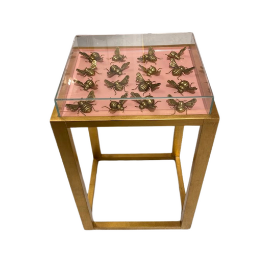 Chelsea House Living Room Flutter Side Table in Coral