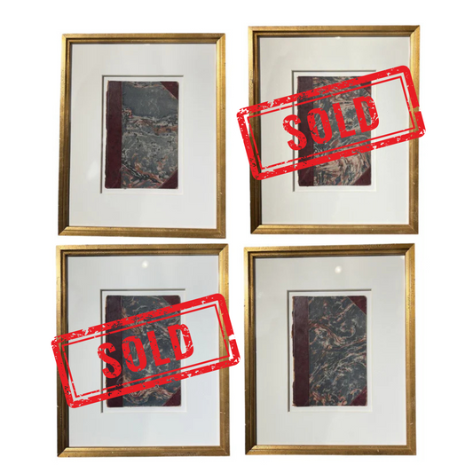 Hand Marbled Book Covers with Leather Spines