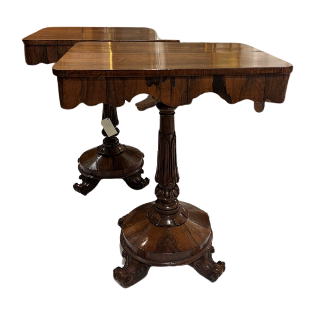 Pair French Empire Style Tables in Rosewood