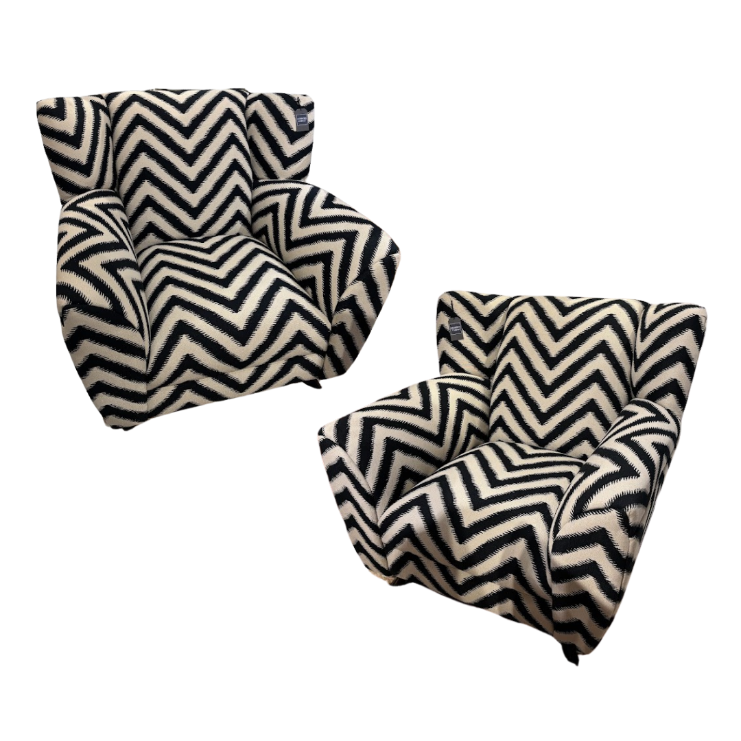 Two Vintage Armchairs in Rubelli Fabric from the Chatsworth Estate, Southern California - Former Home to Frank Sinatra