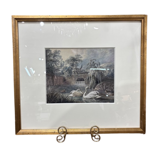 Late 18th or Early 19th Century Watercolor Depicting Swans by Schnitzer, Johann Michael (1782 - 1861)