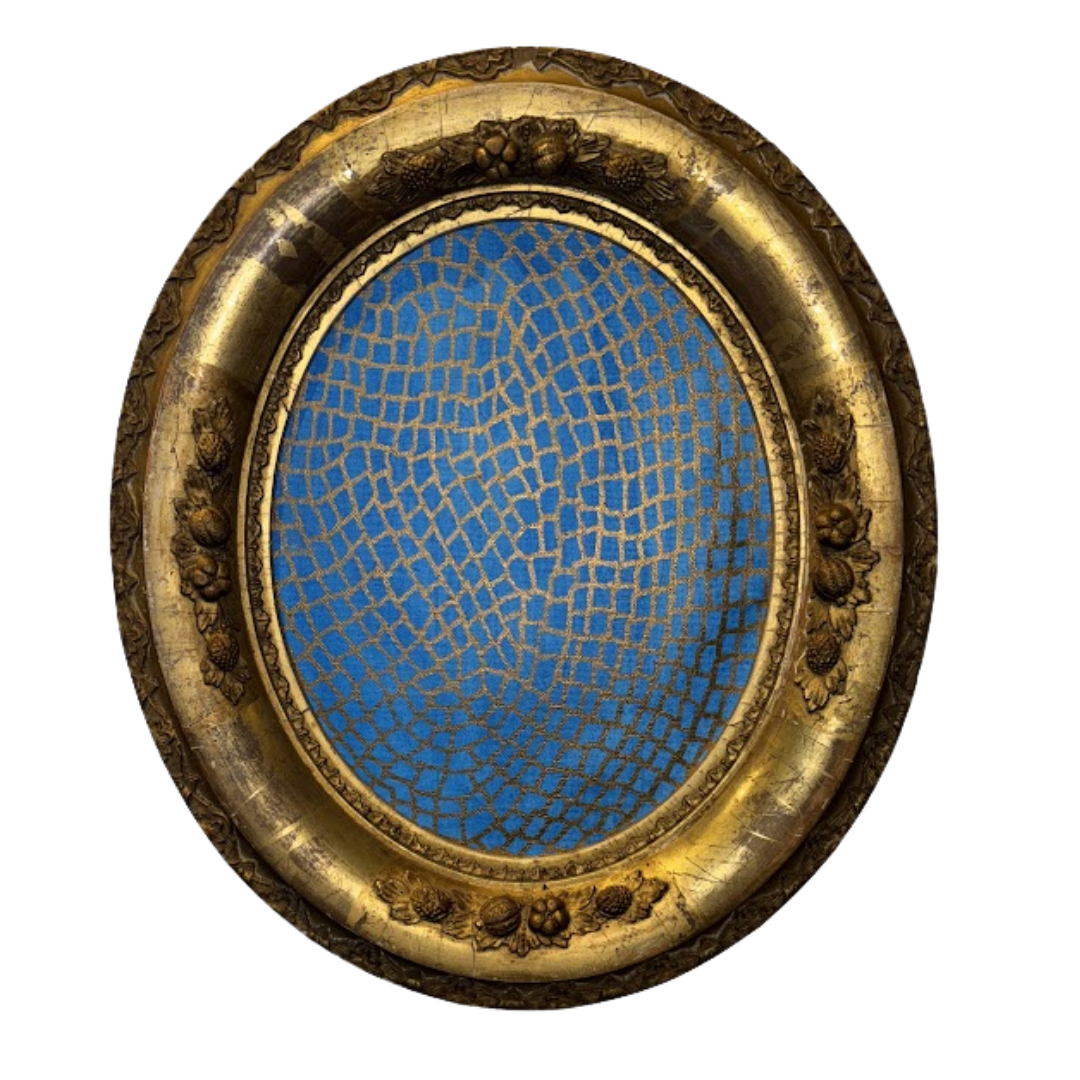 Original Oil on Canvas in Antique Water Gilt Frame - Blue (FR845)