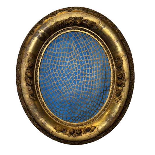 Original Oil on Canvas in Antique Water Gilt Frame - Blue (FR845)