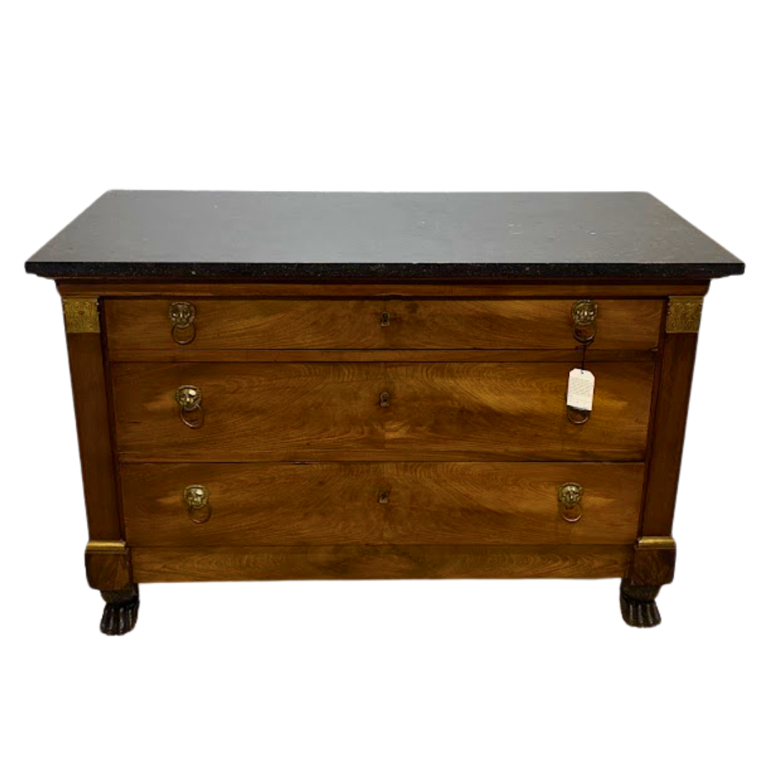 Late 19th Century French Empire Style Walnut Commode