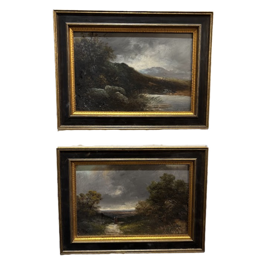 Pair Vintage Paintings Found in England Signed "L. Lynn"