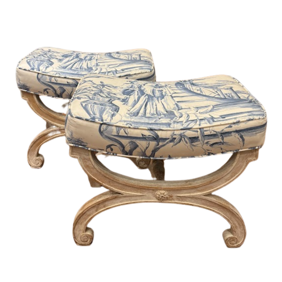 Pair of Vintage Italian Benches in Classical Design