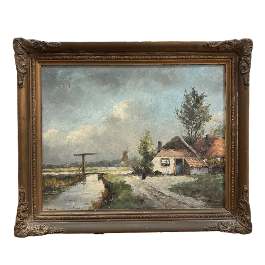 Early 20th Century Signed Dutch Oil Painting