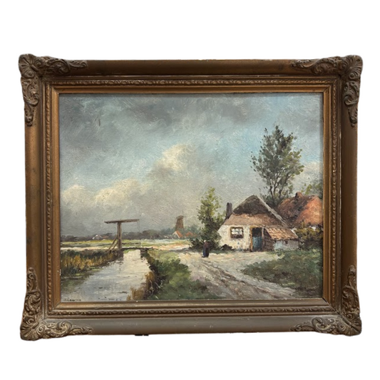 Early 20th Century Signed Dutch Oil Painting