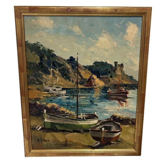 "On the Coast of Mallorca" Signed Oil on Board (#25022)
