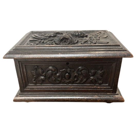 Beautifully Carved and Footed Antique French Box