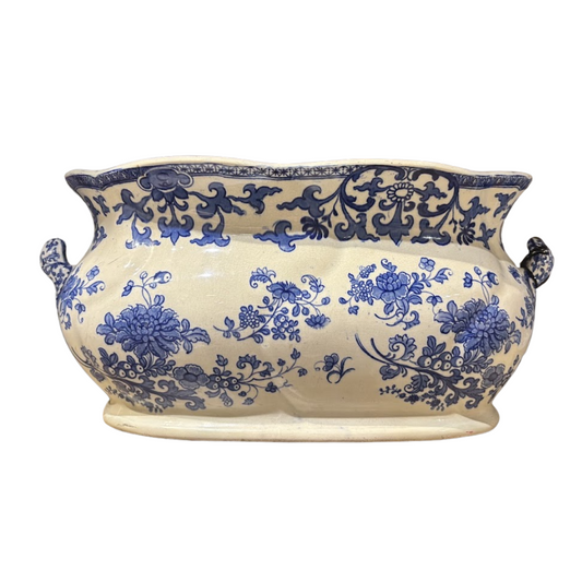 English Transferware Blue and White Footbath Circa 1860