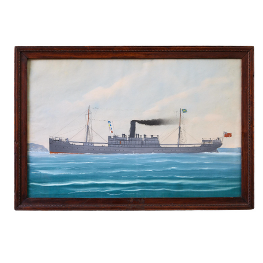 19th Century British Merchant Steamship Painting
