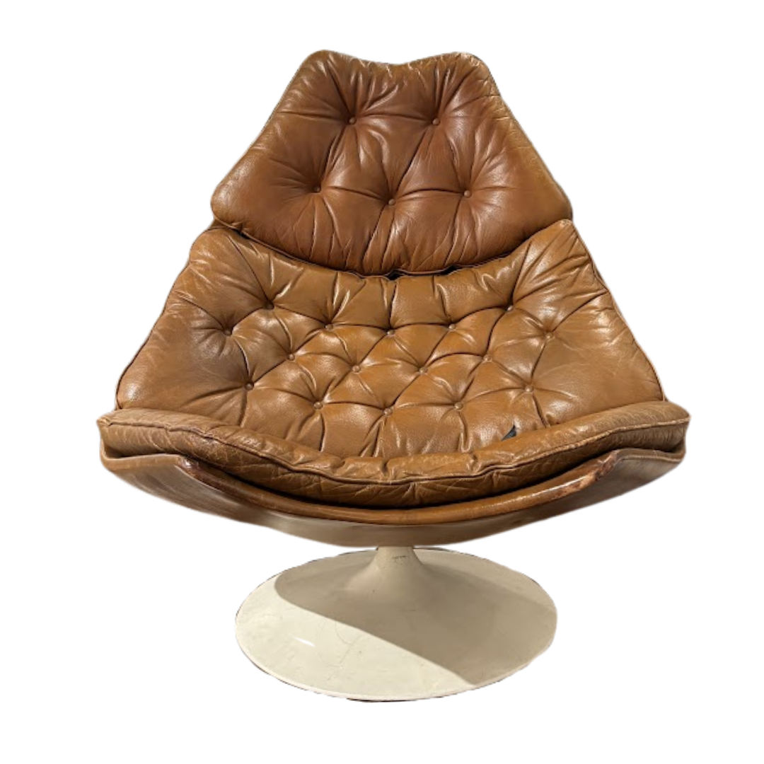 Mid Century Modern 1960s Classic Swivel Lounge Chair by Geoffrey Harcourt