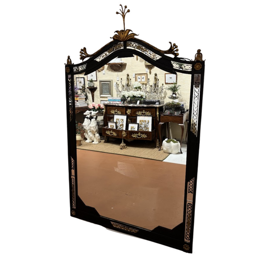 Art Deco Iron Mirror with Eglionese Design
