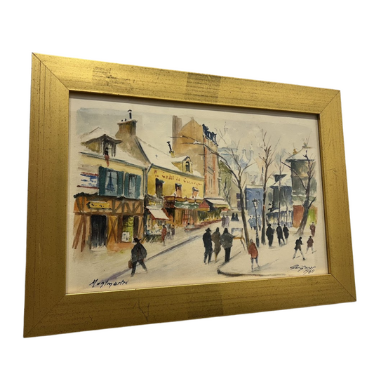 1960s Signed Montmartre Vintage Print