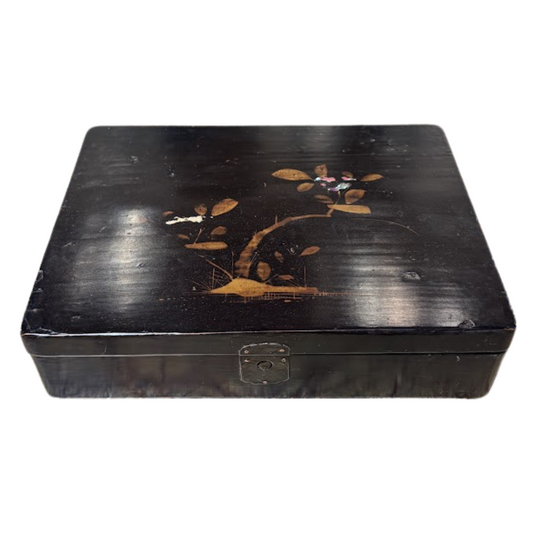 Victorian Jewelry Box with Inlaid Mother of Pearl
