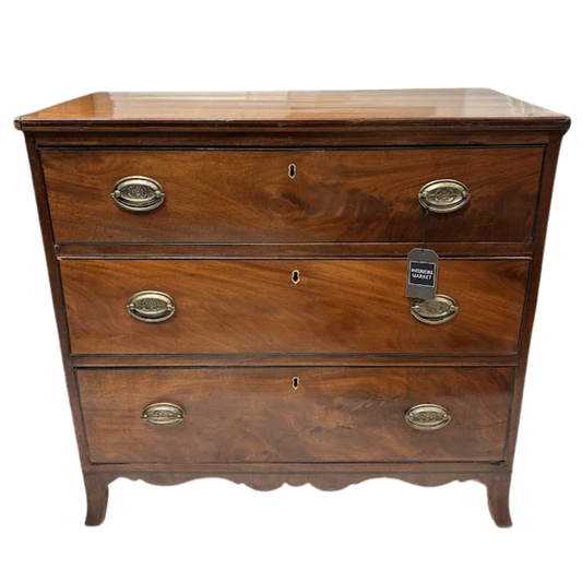 Late 18th or Early 19th Century English Mahogany Chest, All Original Other than Antique Hardware (JL9827)