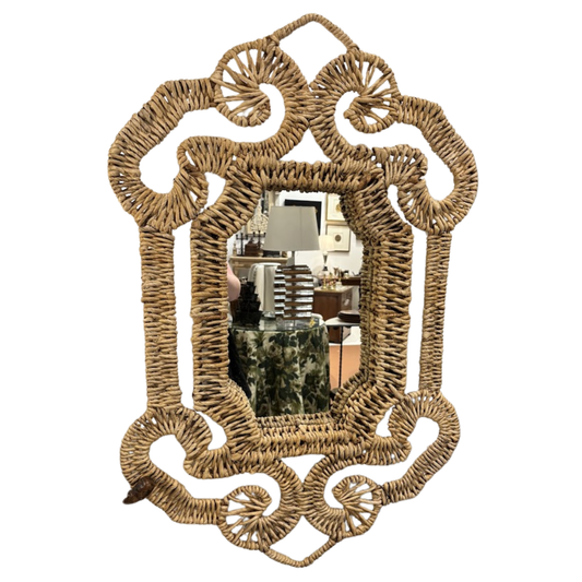 Raffia Wrapped Mirror