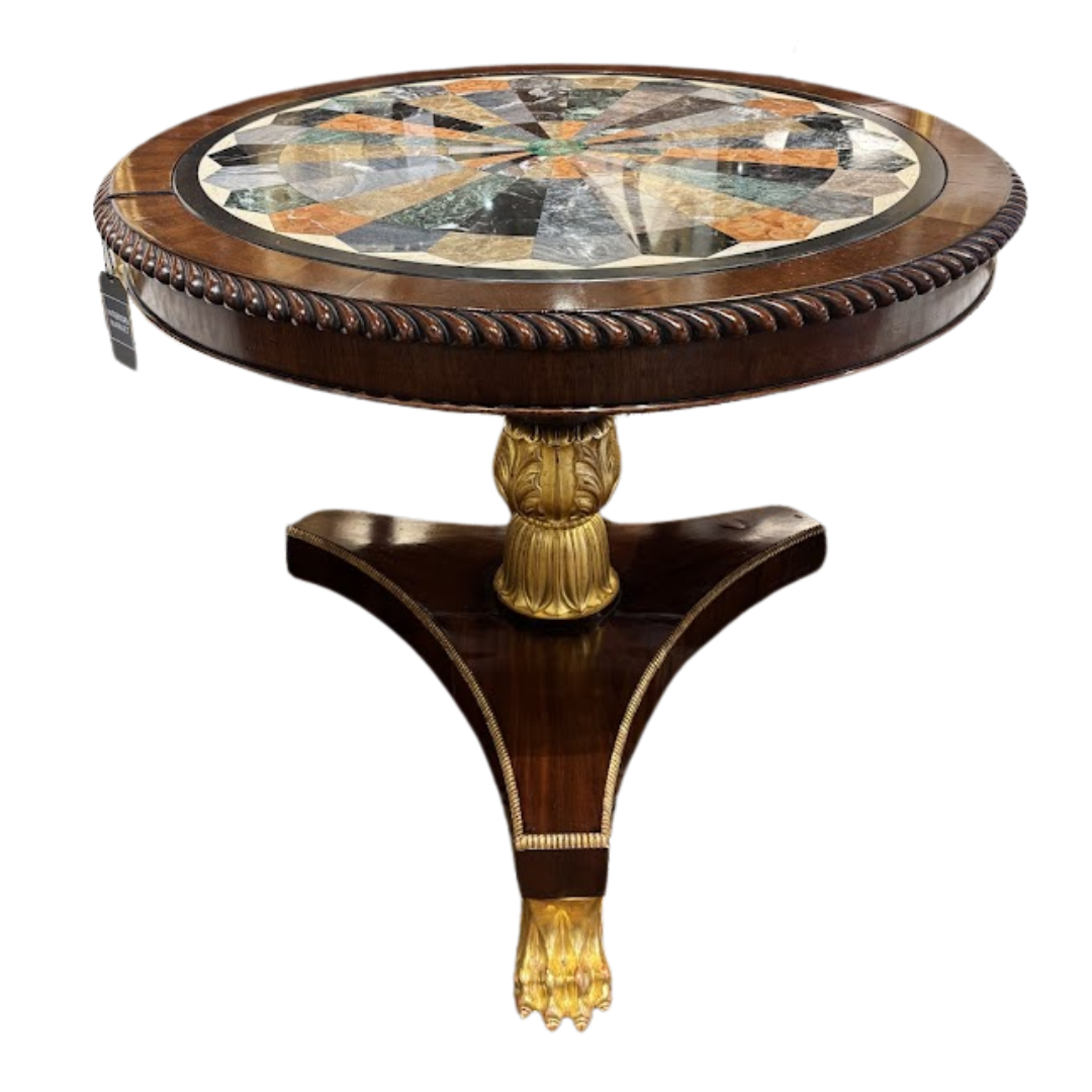 Italian Specimen Center Table in the Regency Style with Pietra Dura Starburst Design