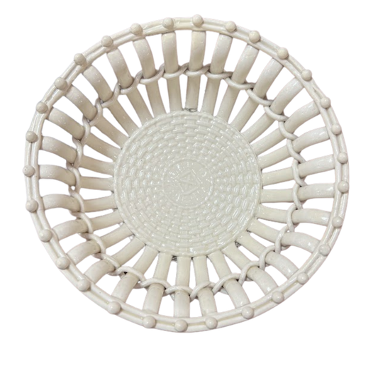 White woven basket on a white background