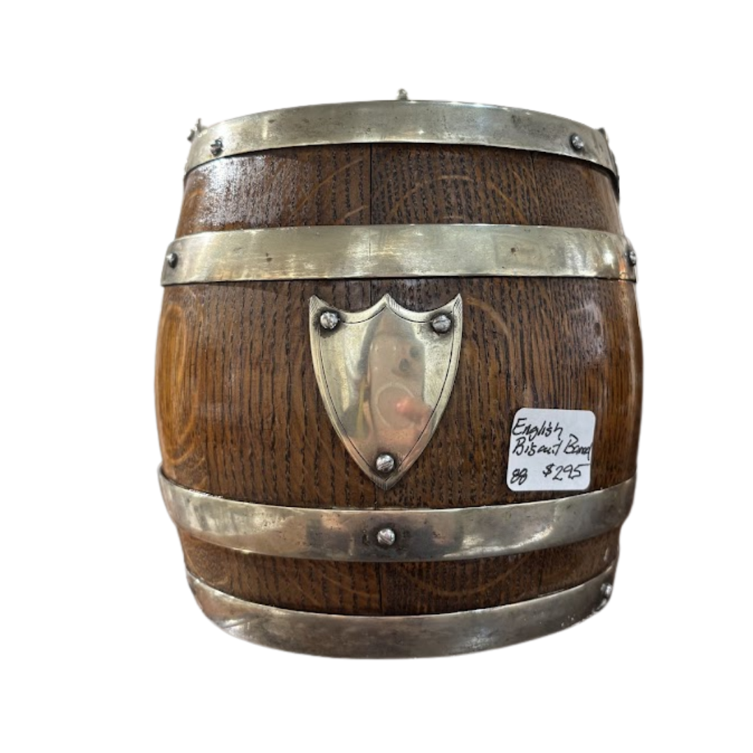 English Oak Biscuit Barrel
