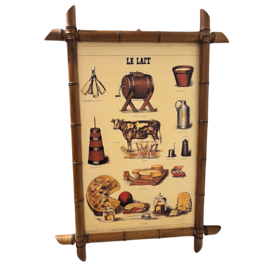"Le Lait" Framed Dairy Merchant Poster