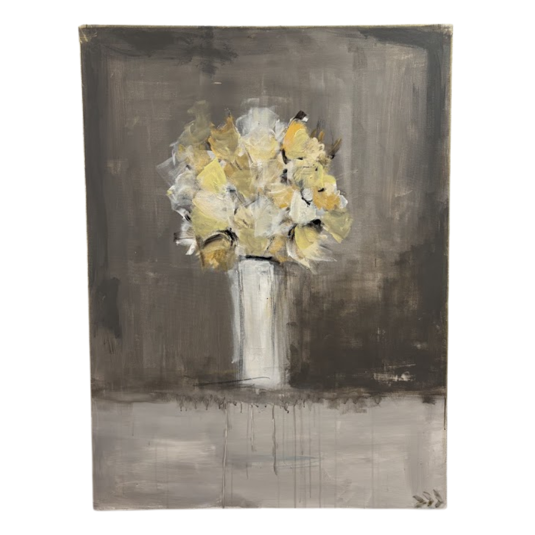 Large Hutton Snelling Abstract Painting of Flowers