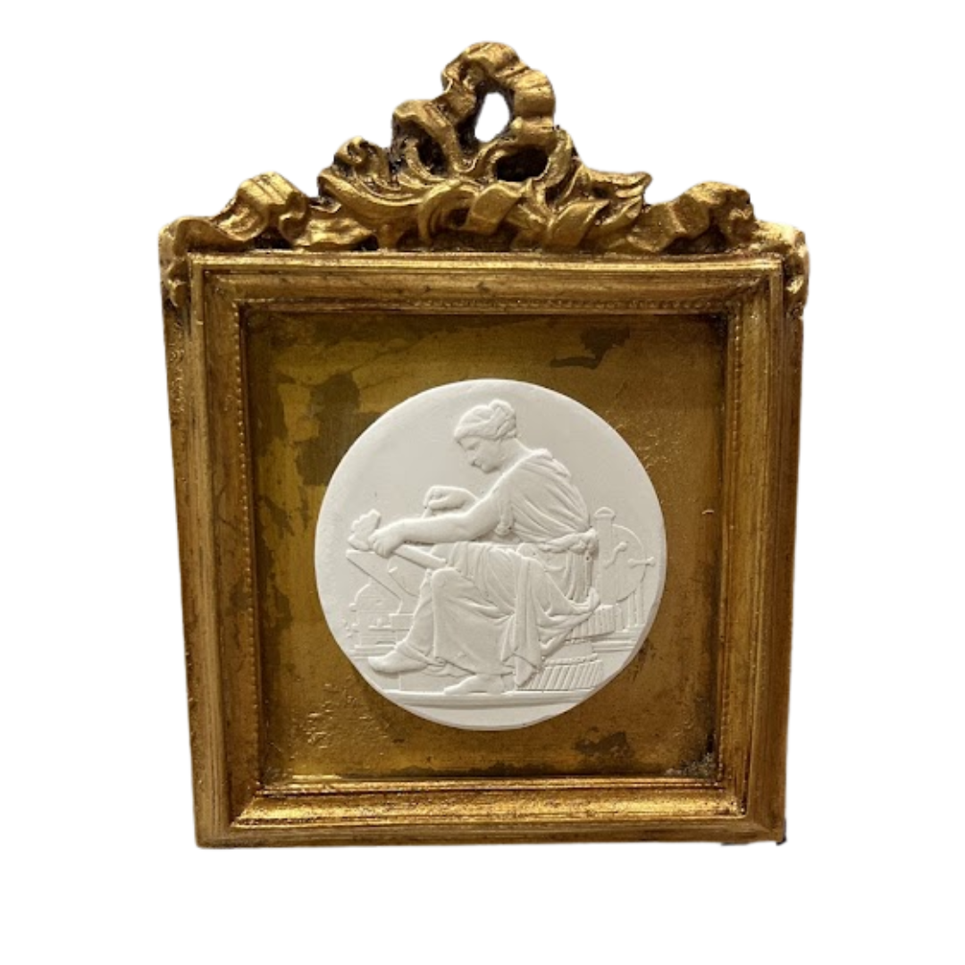 Handmade Intaglio in Handmade Gilded Frame