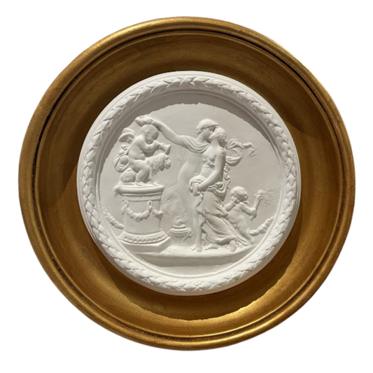 9" Handmade Intaglio in Frame Cast from Antique Frame Found on Portobello Road, London