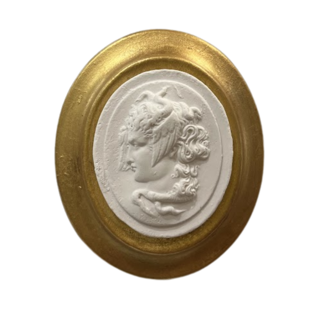 3.5" x 4" Handmade Intaglio in Cast Gilt Frame