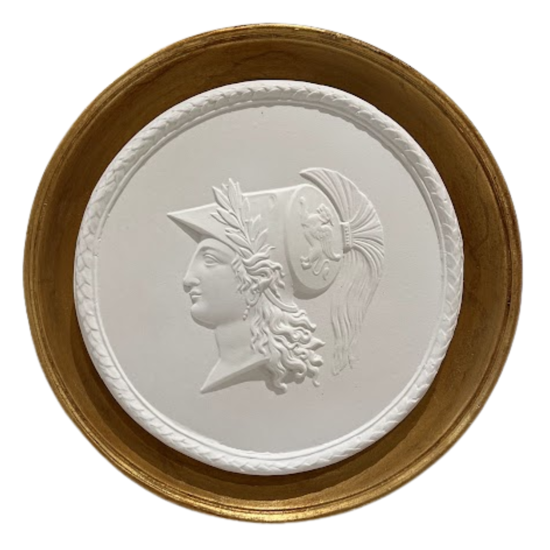 7" Handmade Intaglio Replica in Cast Gilt Frame