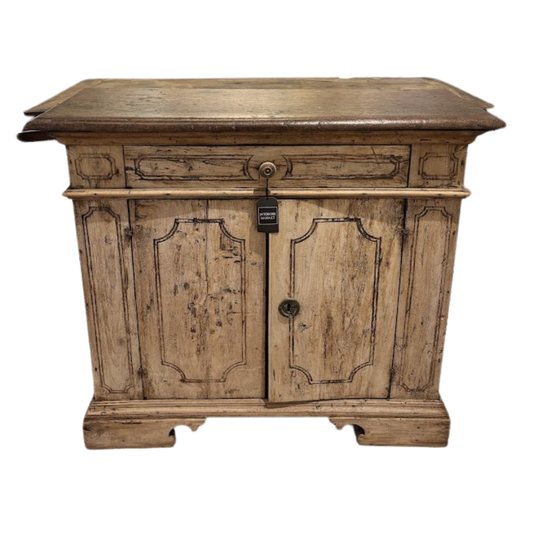 Bleached Antique Italian Baroque Style Two Door Buffet