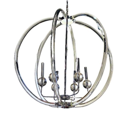 Chrome and Glass Modern Chandelier