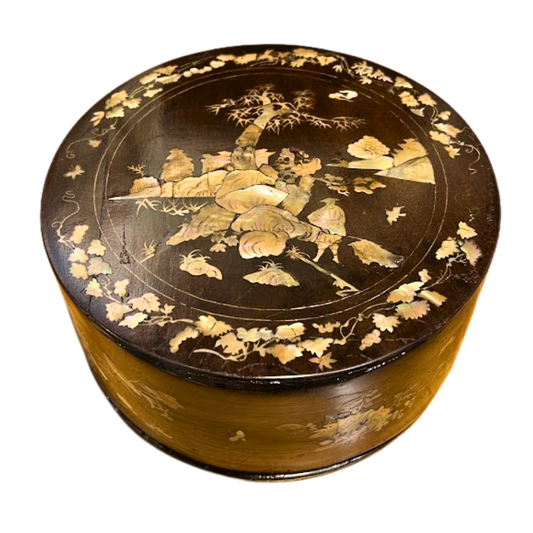 Antique Mother of Pearl Inlaid Sewing Box