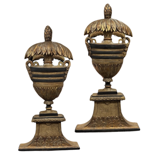 Pair of Urn Form Backlit Torchiere Lamps