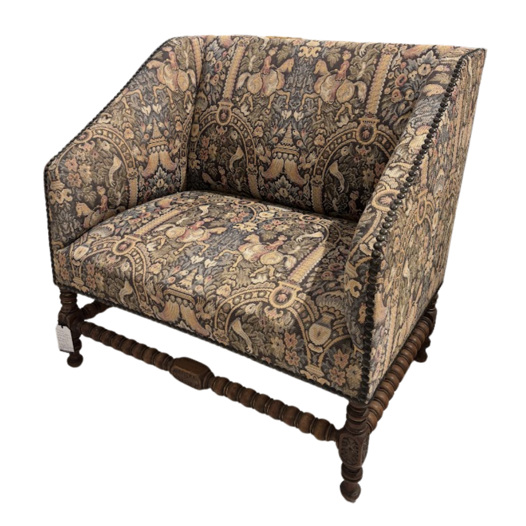 French Louis III Oversized Bergere with Tapestry Upholstery (SFA2363)