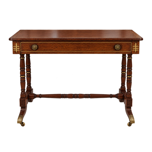 Fine Rosewood Side Table with Brass Inlaid Casters Circa 1820