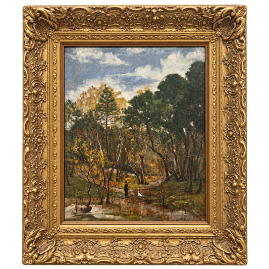 Signed Oil on Board, "Man's Best Friend" Circa 1920 (MKS24112)