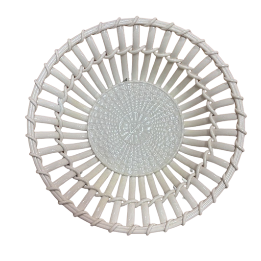 8.25" Wedgwood Creamware Twig Basket Circa 1860 (#16677)