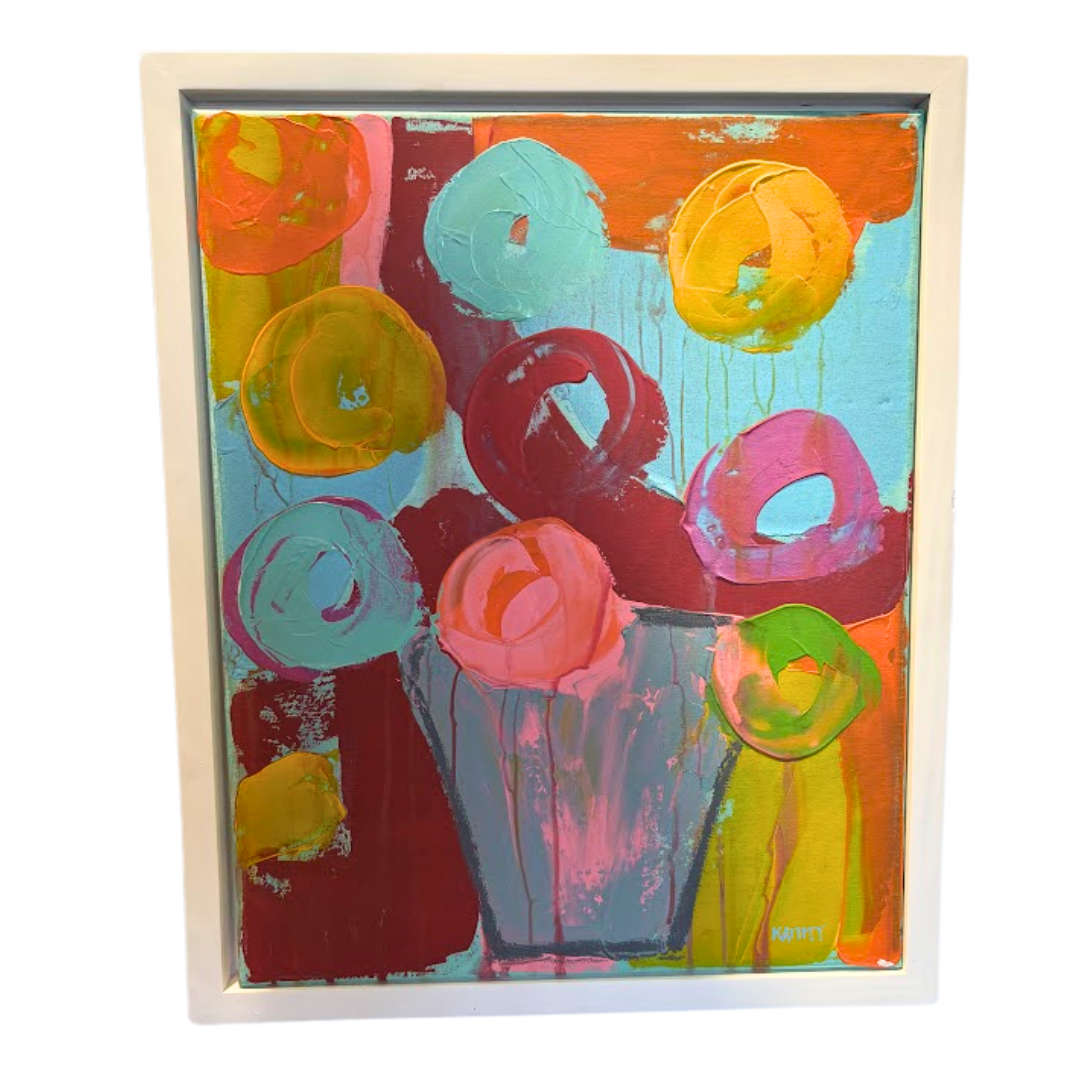 Original Abstract Floral Oil Painting by Kammy Sohrabian