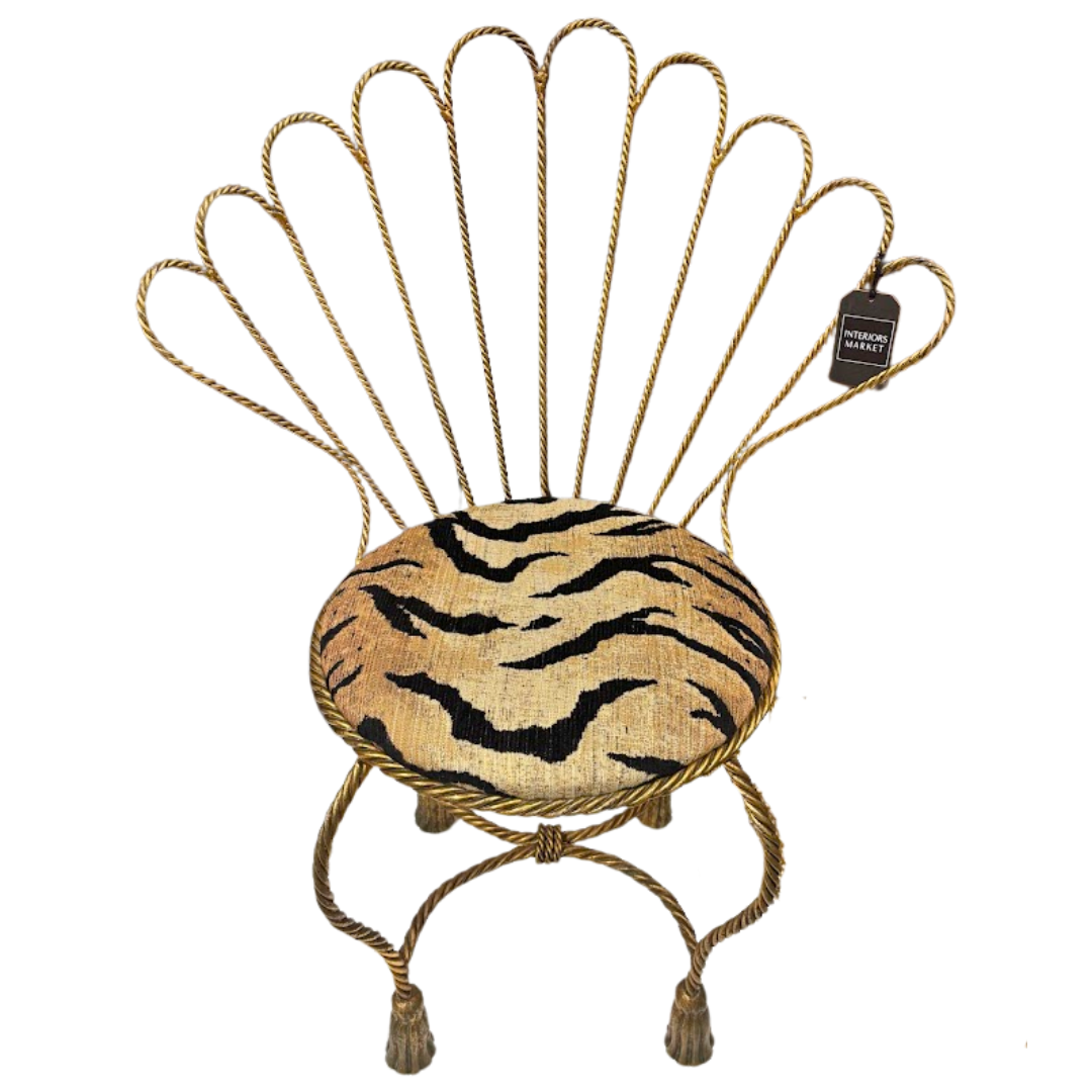 Gold Gilt Rope Tassel Chair