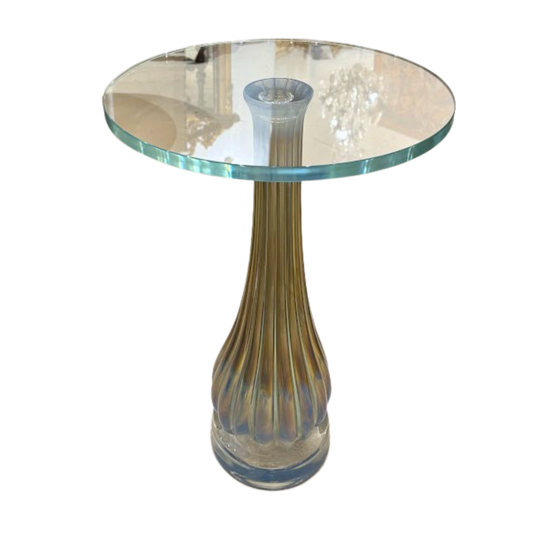 Italian Green and Blue Glass Accent Table