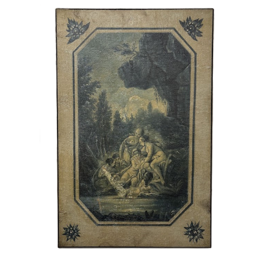 Antique French Painting, Originally Part of a Screen (#1)