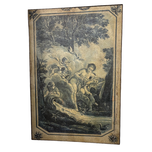 Antique French Painting, Originally Part of a Screen (#2)