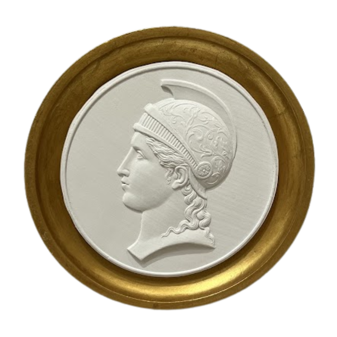 6.5" Handmade Intaglio in Cast Gilt Frame
