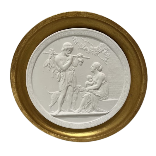 6.5" Handmade Intaglio in Cast Gilt Frame