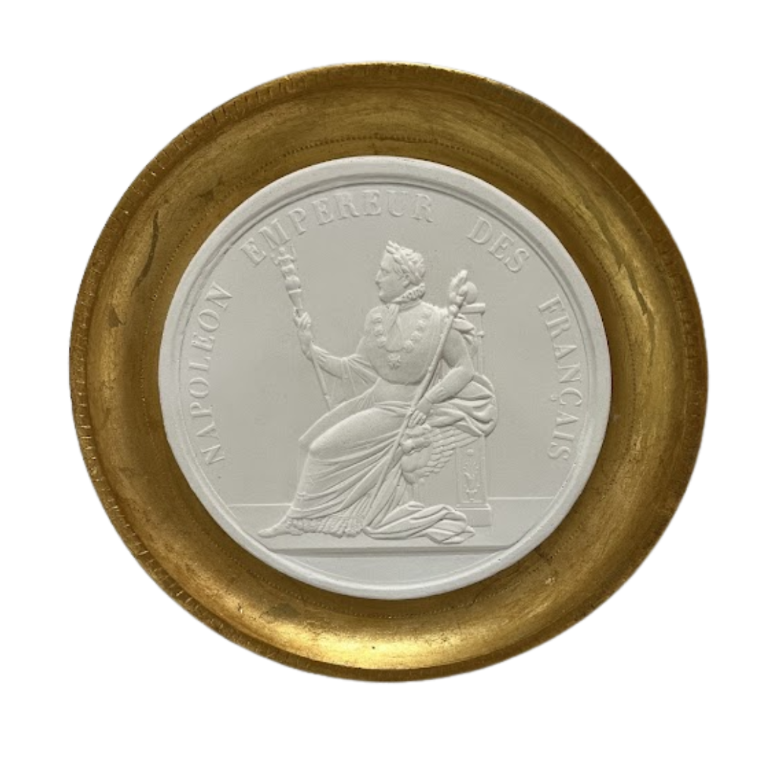6.5" Handmade Intaglio in Cast Gilt Frame