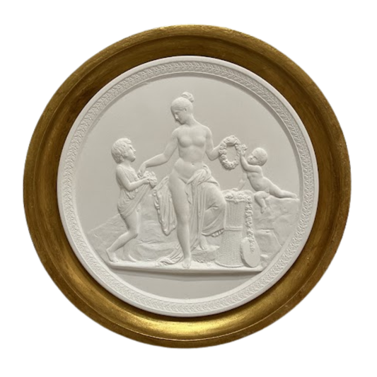 6.5" Handmade Intaglio in Cast Gilt Frame